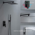 Matte Black Square Wall Mount Shower Set